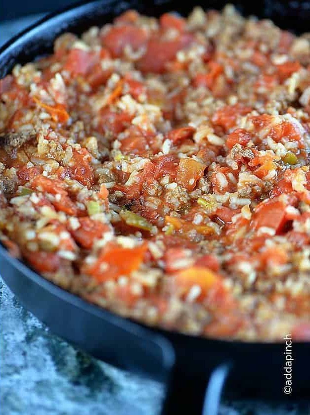 Skillet Spanish Rice with Ground Beef