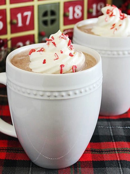 Peppermint & Whipped Vodka Hot Chocolate