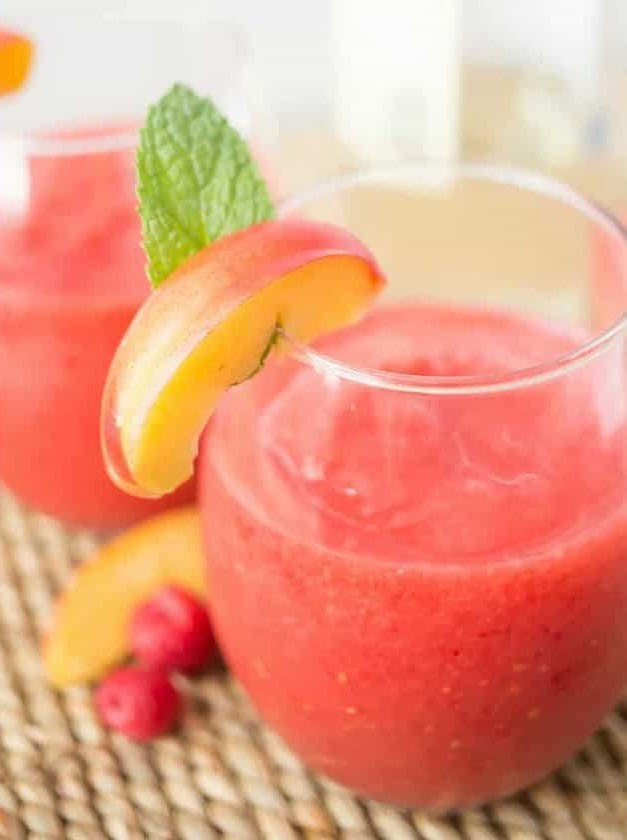 Raspberry Peach Wine Slushie