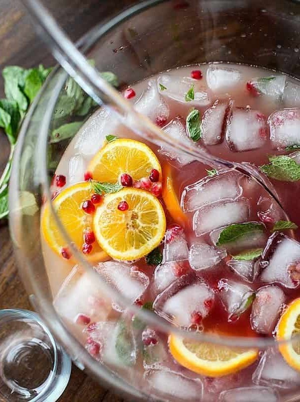 Pomegranate and Orange Champagne Punch