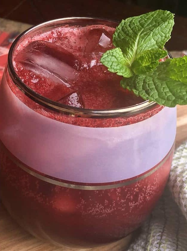 Dark Cherry & Mint Gin Fizz