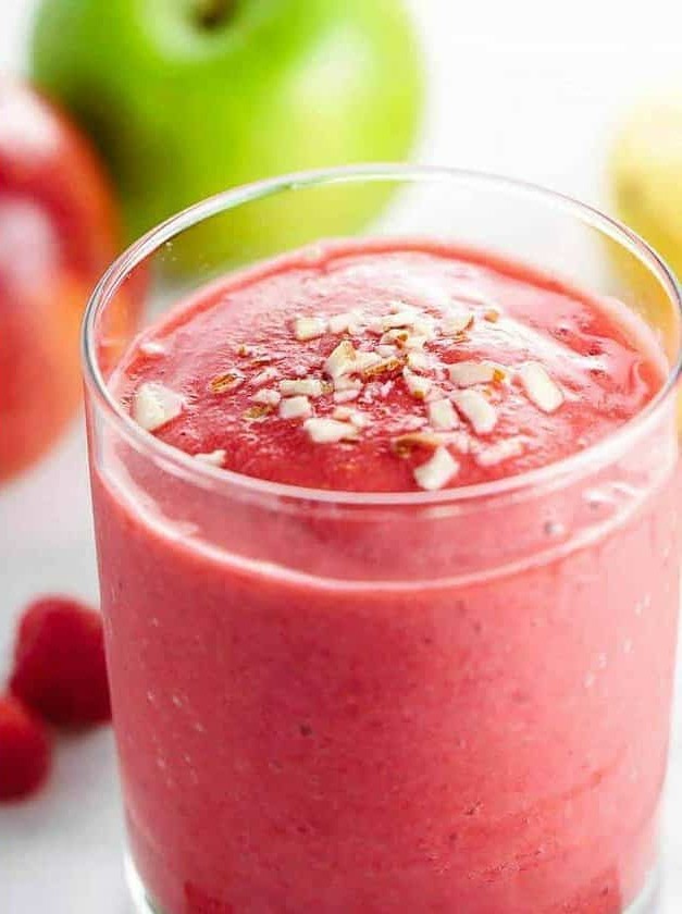 Apple Smoothie with Raspberries