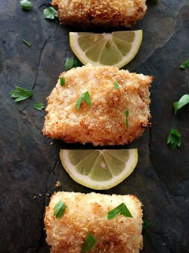 Panko Crusted Baked Cod Fish