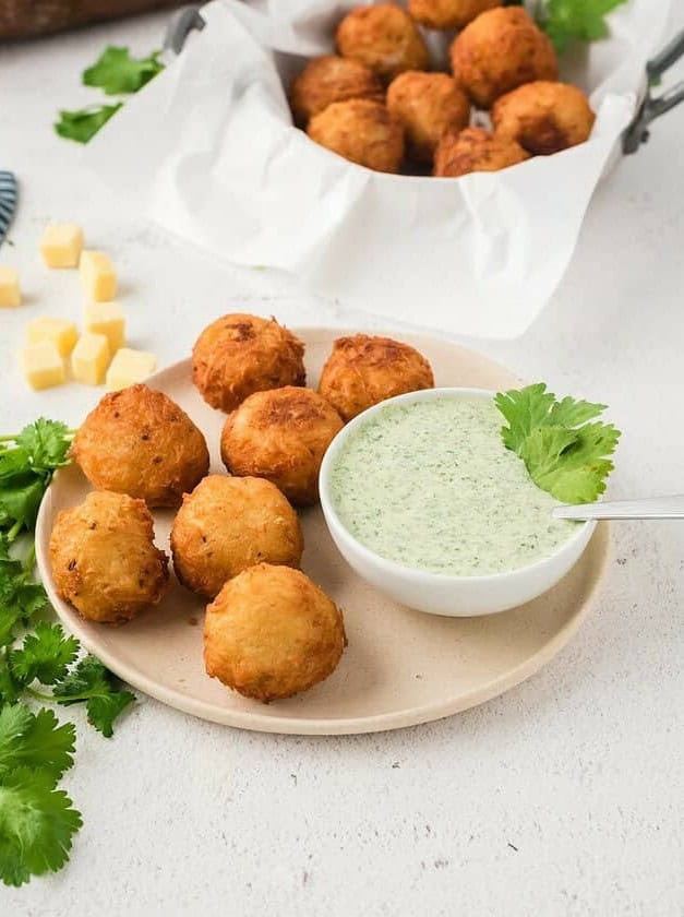 Cheese Stuffed Fried Yuca Balls