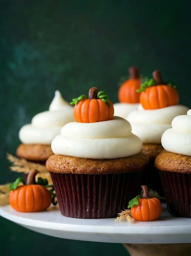 Pumpkin Cupcakes with Cream Cheese Frosting