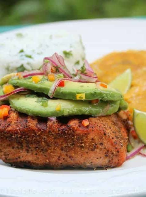 Grilled Salmon with Avocado Salsa