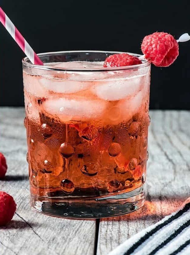 Keto Raspberry Coconut Rum Cooler