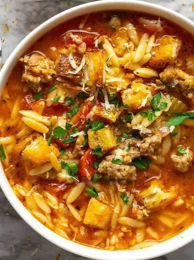 Italian Sausage Soup with Orzo