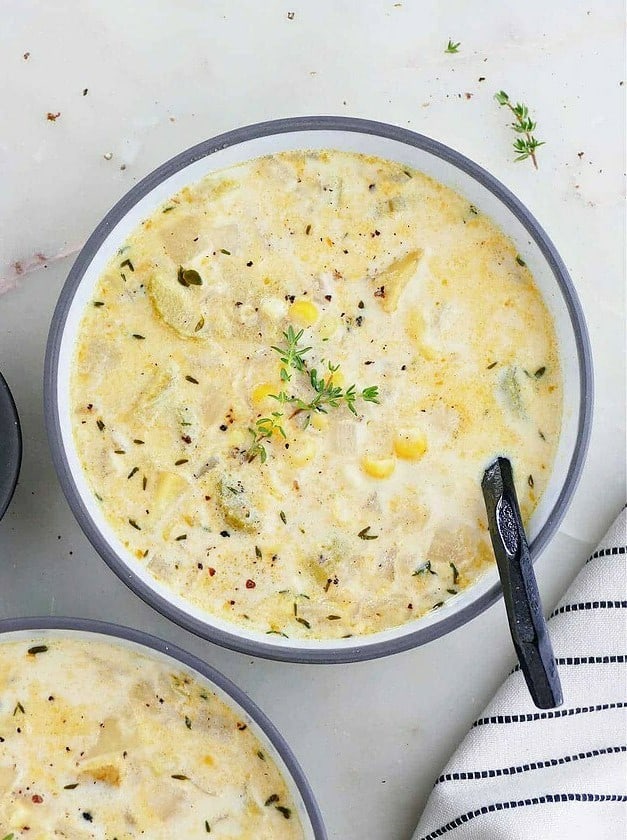 Sweet Corn Soup with Potatoes and Thyme