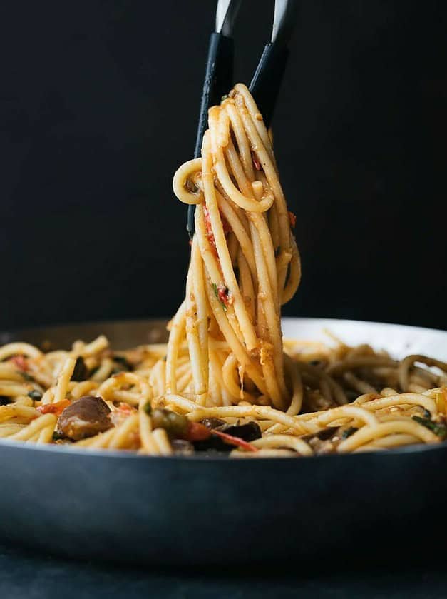 Bucatini with Roasted Eggplant and Cherry Tomato Sauce