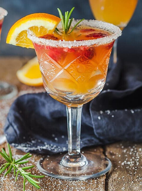 Orange Raspberry Mimosa Cocktail