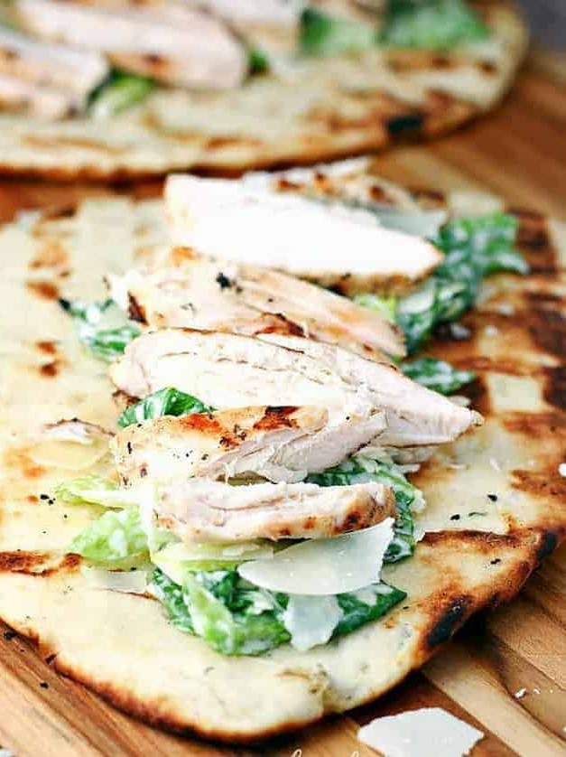 Grilled Chicken Caesar Flatbreads