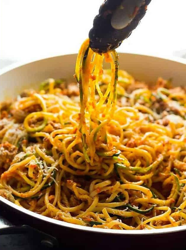 Ground Turkey Pasta in Romesco Sauce