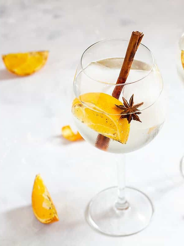 Winter Gin and Tonic With Orange, Cinnamon and Star Anise