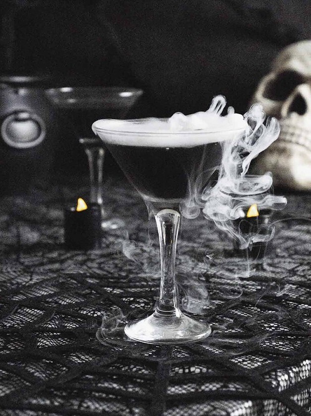 Spooky Black Vodka Witches Martini