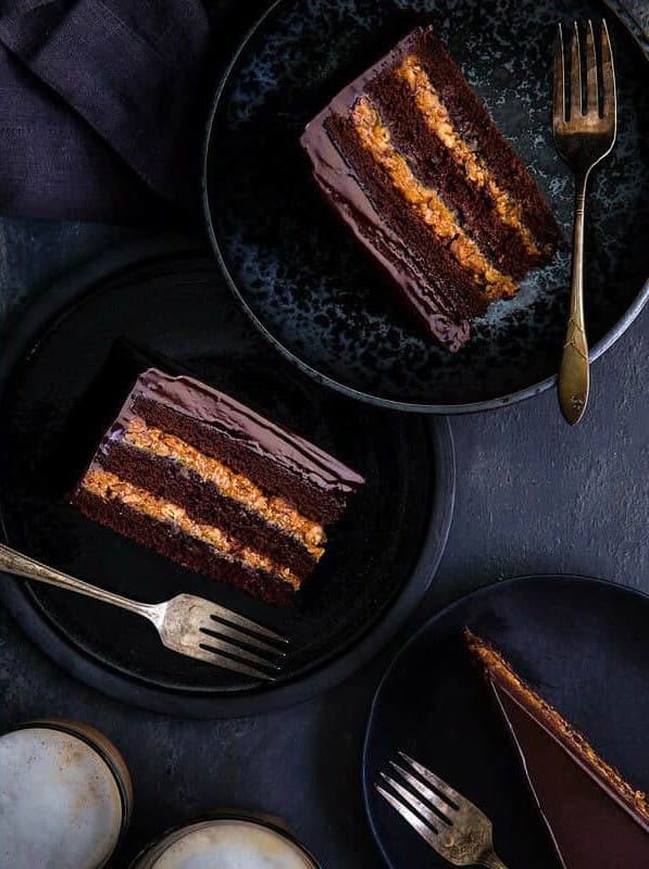 Inside-Out German Chocolate Cake