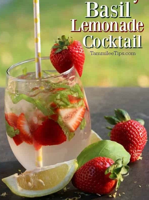 Strawberry Basil Lemonade Cocktail