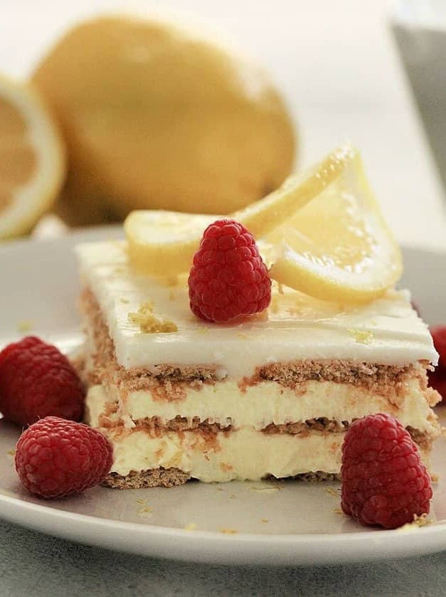 No Bake Lemon Ice Box Cake