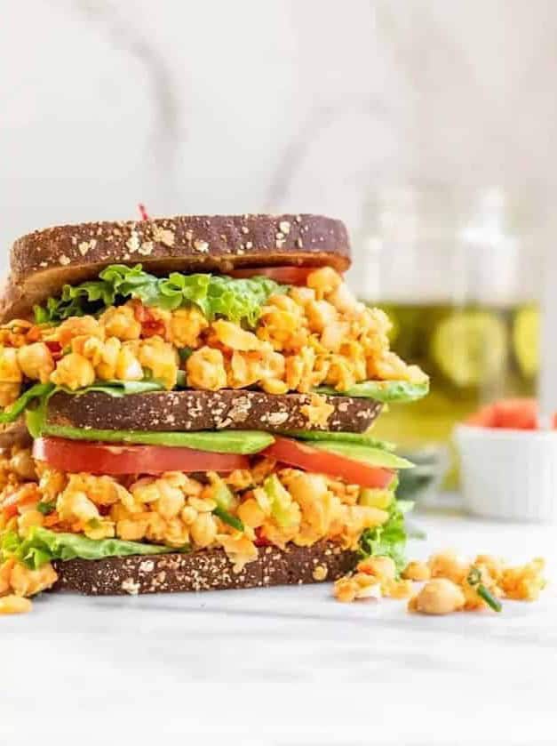 Spicy Vegan Chickpea Salad Sandwich