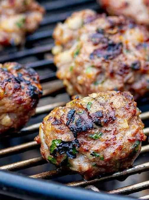 Grilled Homemade Italian Meatballs