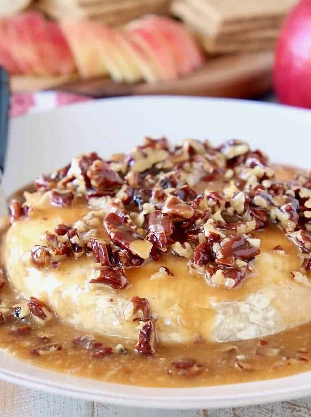 Salted Caramel Pecan Baked Brie