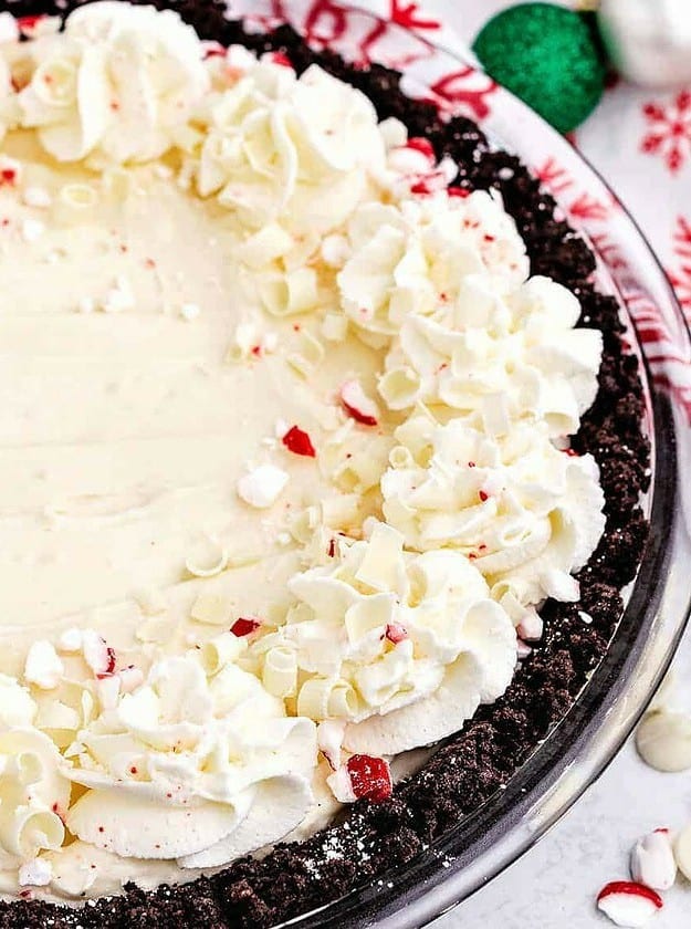 White Chocolate Peppermint Pie