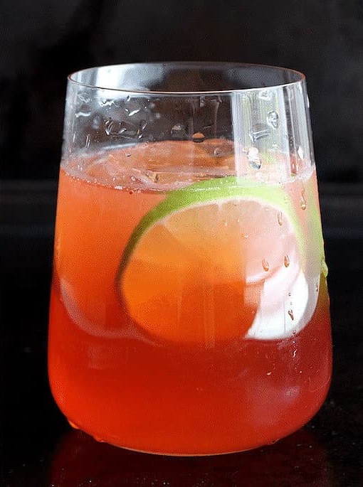 Strawberry-Rhubarb Gin and Tonic