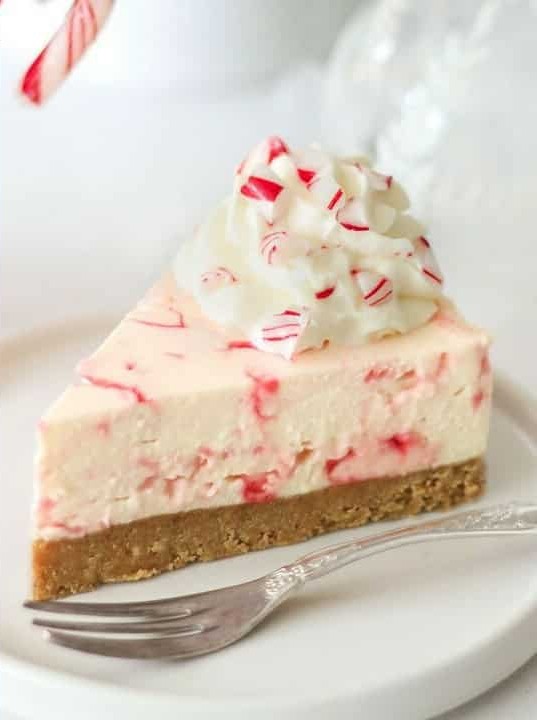 Candy Cane No Bake Cheesecake