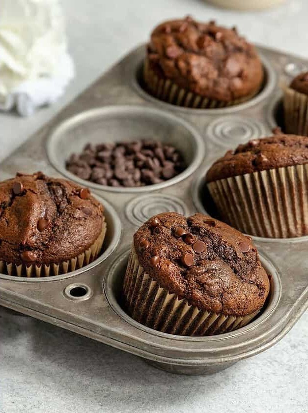 Vegan Double Chocolate Muffins