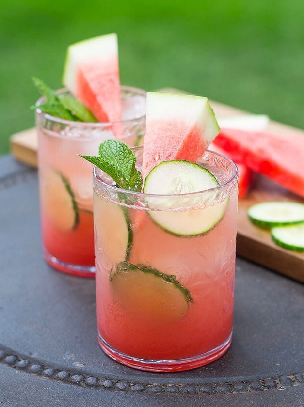 Cucumber & Watermelon Mojitos