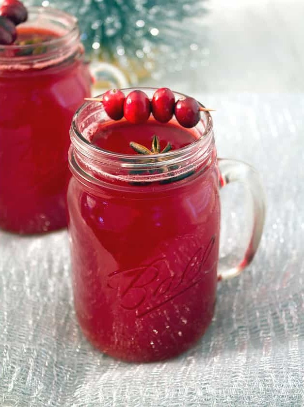 Hot Spiced Cranberry Cocktail