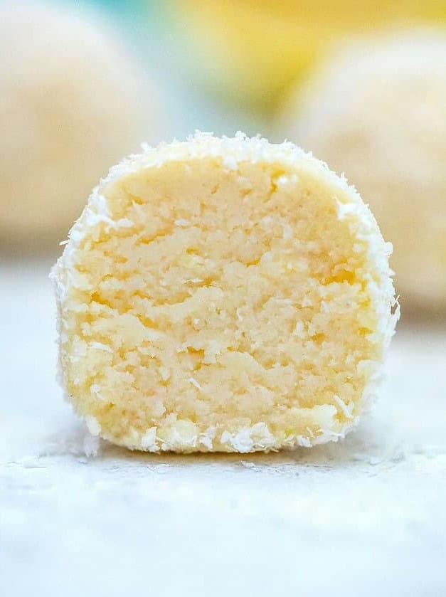 Keto Lemon Coconut Cheesecake Fat Bombs