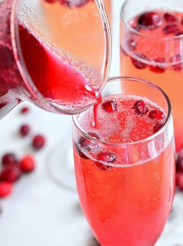 Cranberry Pomegranate Champagne Cocktail