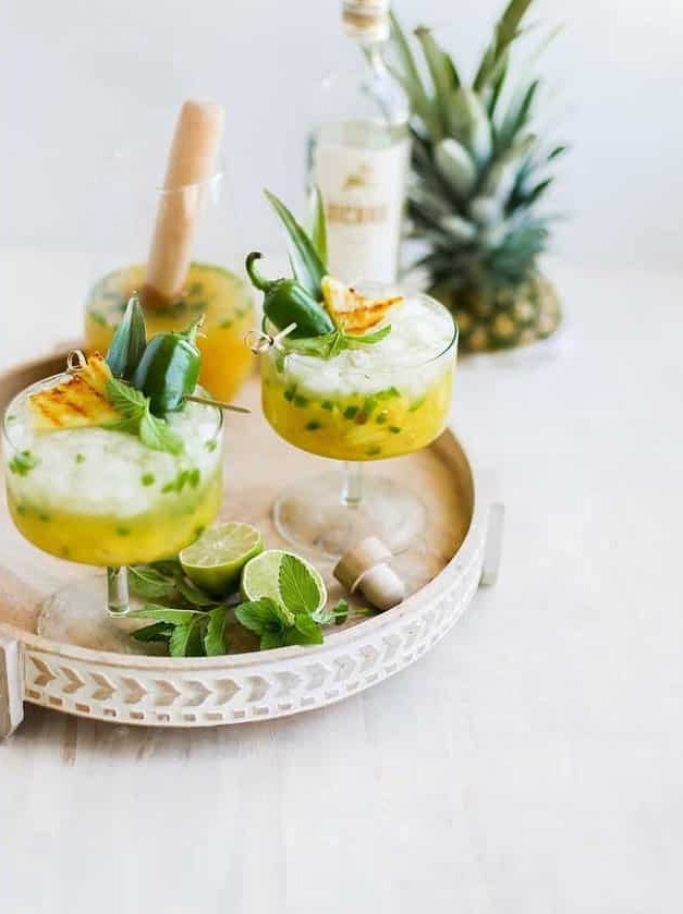 Charred Pineapple and Jalapeno Mezcal Smash