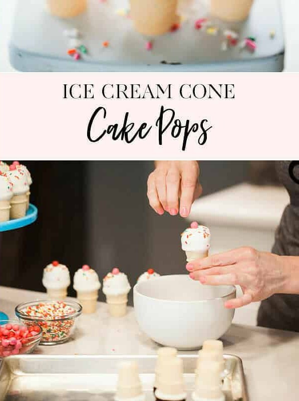 Red Velvet Ice Cream Cone Cake Pops