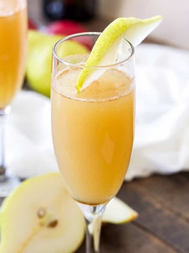 Cinnamon Pear Mimosas