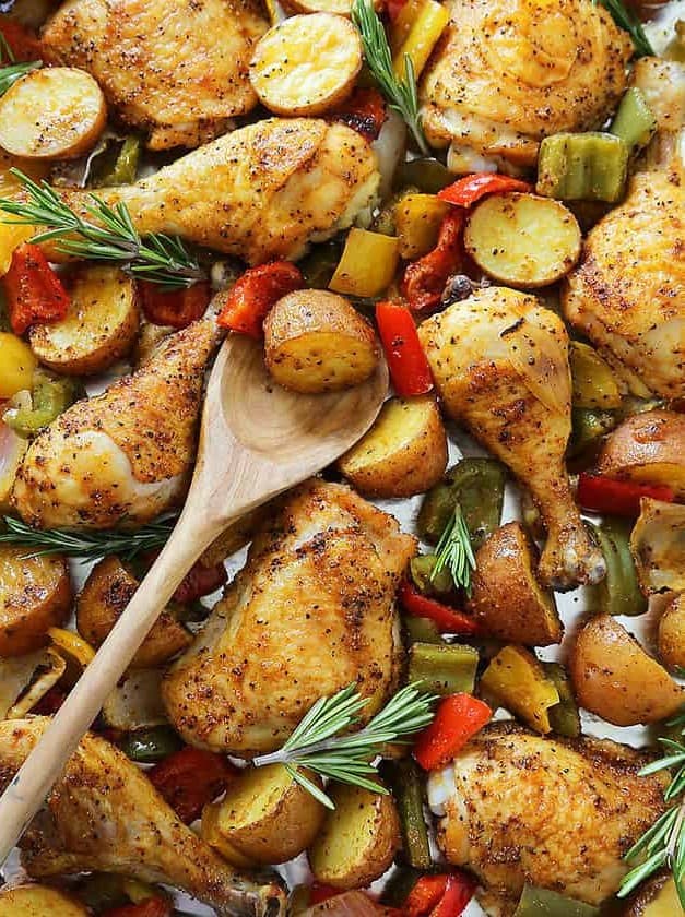 Rosemary Roasted Chicken with Bell Peppers and Potatoes