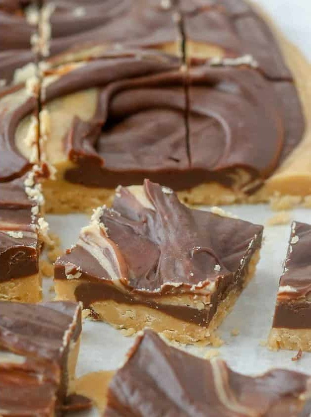 Chocolate Peanut Butter Swirl Fudge