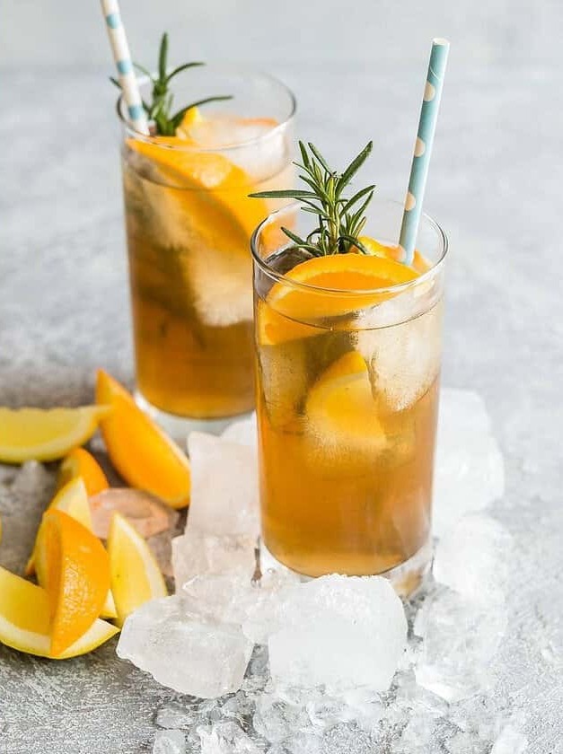 Peach Texas Tea With Rosemary