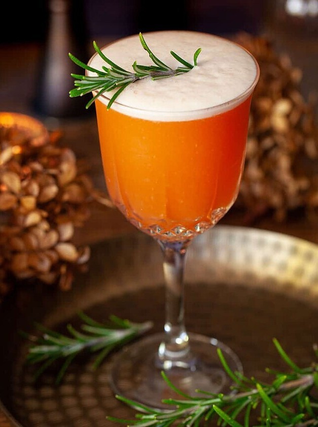 Aperol Sour With Maple Syrup and Rosemary