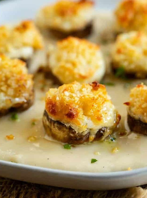 White Cheddar Stuffed Mushrooms