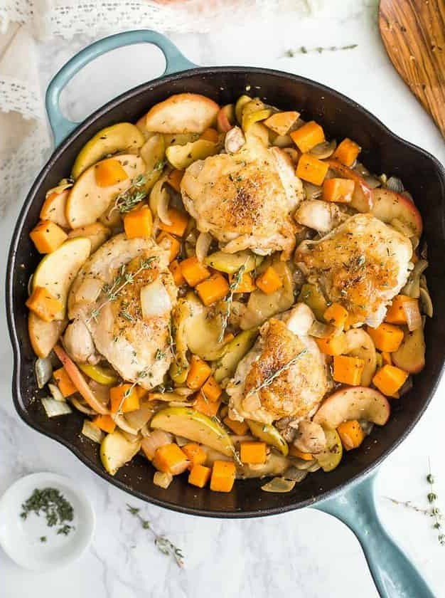 One Skillet Apple Cider Chicken