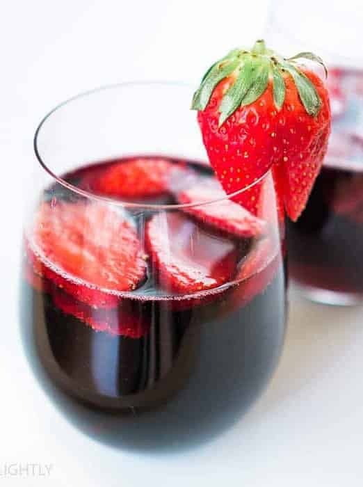 Strawberry Red Wine Cocktail