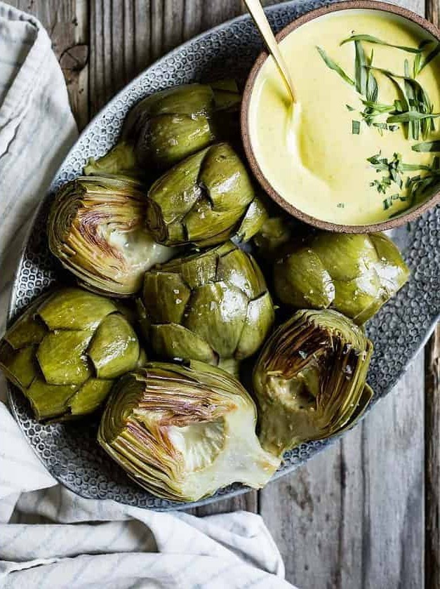 White Wine Braised Artichokes