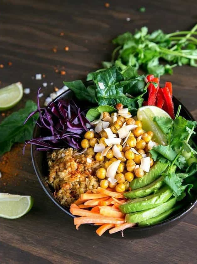 Spicy Chickpea Freekeh Buddha Bowl