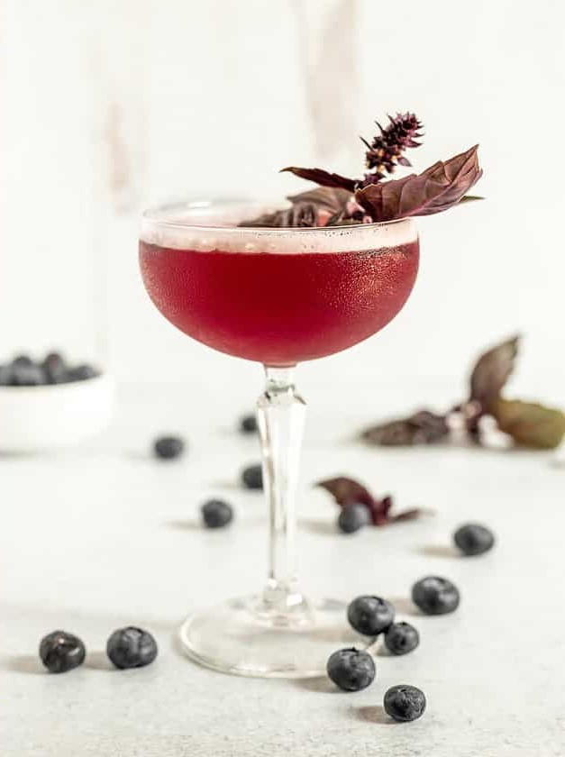 Basil Blueberry Gin Sour