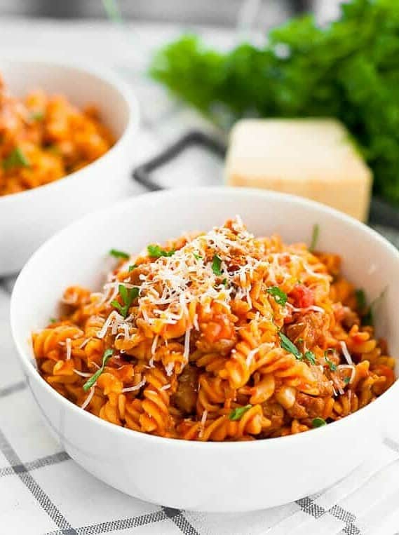 Instant Pot Pasta with Meat Sauce