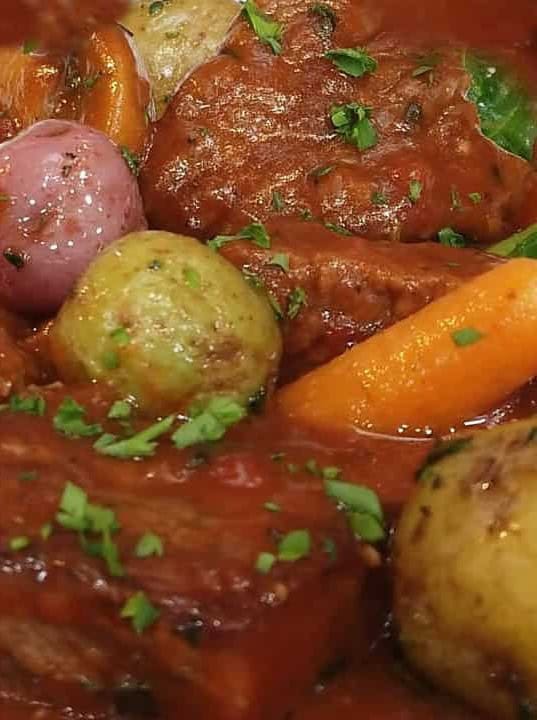 Beef Stew with Mushrooms and Port Wine