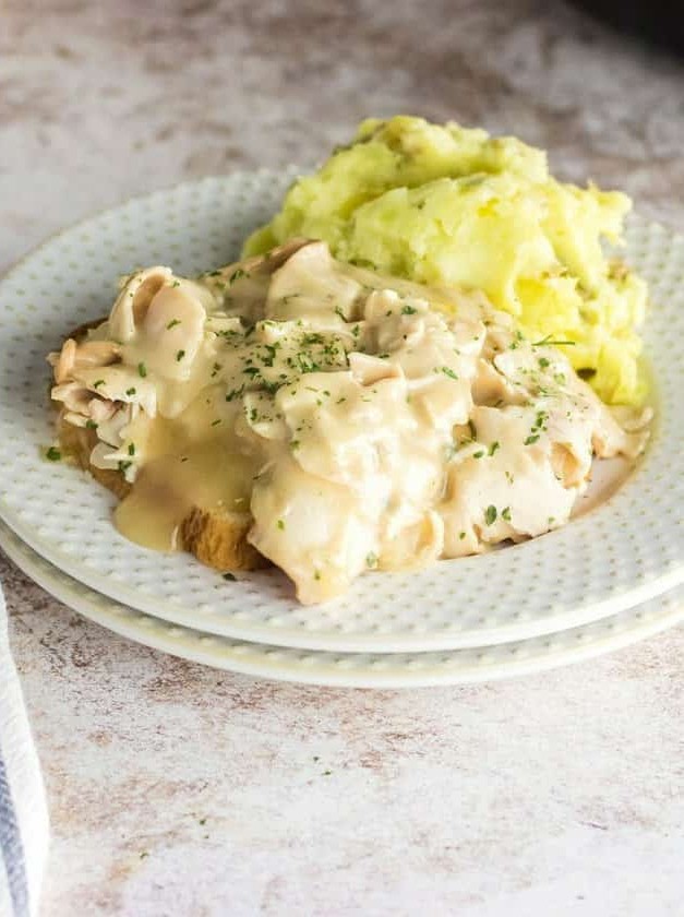 Open Faced Turkey Sandwich with Gravy