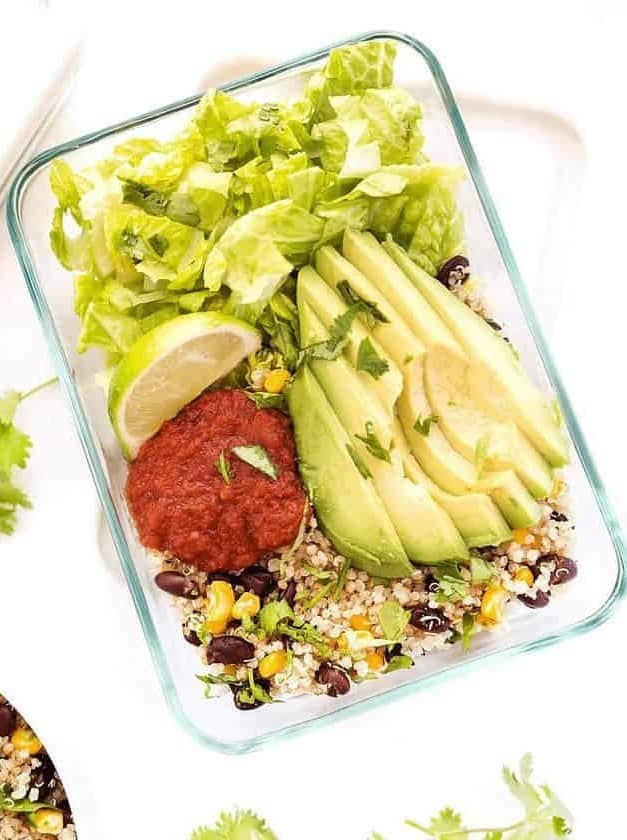 Meal-Prep Vegetarian Quinoa Burrito Bowls